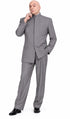 Men's Light Gray Austin Powers Dr. Evil Inspired Suit – Mandarin Collar 2 Piece Costume Suit for Halloween, Cosplay & Themed Parties
