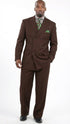 Men’s 6 on 3 Style Brown Double Breasted Suit with Wide Leg Pleated Pants, Classic Formal 2 Piece Dress Suit Set