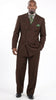 Men’s 6 on 3 Style Brown Double Breasted Suit with Wide Leg Pleated Pants, Classic Formal 2 Piece Dress Suit Set