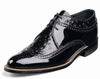 1920s Dress Shoes Shiny Black Wingtip