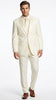 Men’s Ivory Tuxedo Suit with Satin Notch Lapel – Formal Wedding and Evening Wear Suit in Cream Off White Color