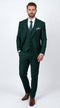 Men’s Stacey Adams Designer Hunter Green 3 Piece Suit – Two Button Vested Classic Wedding, Prom & Formal Suit