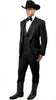 Black Western Tuxedo for Men | Classic Three Piece Formal Wedding Peak Lapel with Trim Collar Cowboy Suit