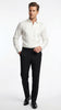 Men’s Ivory Cream Off White  Pleated Tuxedo Dress Shirt | French Cuff Formal Wedding Shirt