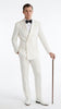 Men’s Ivory Double-Breasted Tuxedo – Vintage Wedding, Prom and Black-Tie Formal Suit off white cream