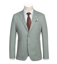 Half Canvas Slim Fit Blazer in Light Sage Gray