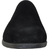 Bravo Mens Vegan Suede Wedding & Prom Slip On Loafer Dress Shoe in Black