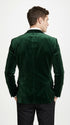 Men’s Olive Green Velvet Tuxedo Dinner Jacket – Black Satin Peak Lapel Formal Prom Wedding Blazer