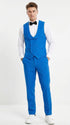 Tazzio Men’s French Color Royal Blue Peak Lapel Skinny Fit Suit – 2-Piece Wedding, Prom & Formal Suit indigo Cobalt Blue
