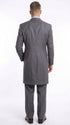 Men’s Grey 4-Button Zoot Suit – Four Buttons 3-Piece Fashion Suit with Double-Breasted Vest and Pleated Pants
