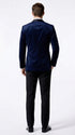 Men’s James Bond Inspired Navy Blue Tuxedo – Black Shawl Lapel Wedding & Prom Suit