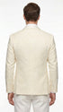 Men’s Ivory Off White Jacquard Dinner Jacket – Cream Tuxedo Blazer for Weddings & Formal Events + Bowtie included