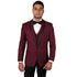 3-Piece Tailored Fit Wool Suit with Bow Tie and Flat Front Pants - Burgundy