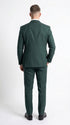 Mens Vitali 3 Piece Suit W/Scoop Vest Hunter Green 3-Piece Suit –, Big Peak Lapel  Vest and Pants  Modern Fit Two Buttons