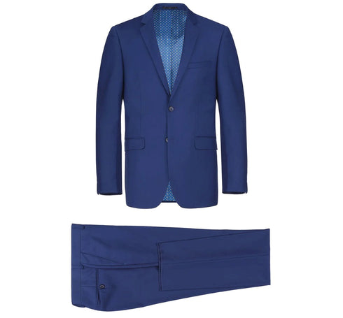 Vanderbilt Collection  - Classic 2 Piece Suit 2 Buttons Regular Fit In Blue