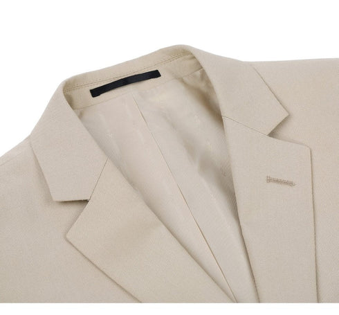 Vanderbilt Collection - Classic 2 Piece Suit 2 Buttons Regular Fit In Beige