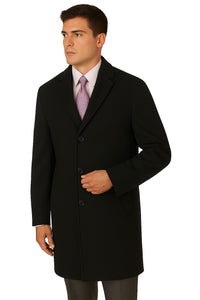 Men's Heavy Wool Overcoat – Classic Full Length Winter Topcoat