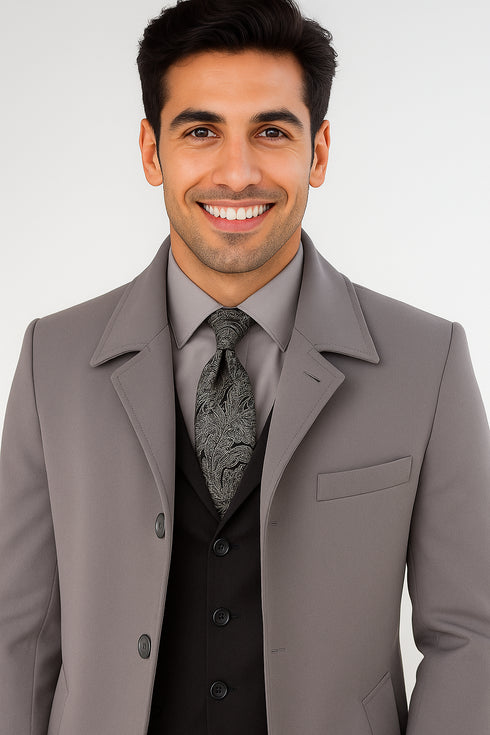 Men's Full Length Overcoat – Classic Winter Long Top Coat