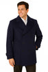 Big & Tall Men's Wool Peacoat – Classic Double Breasted Overcoat
