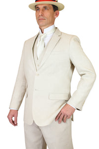 Riverdale Linen Coat - Natural | Crisp 3-Piece Linen Suit for Summer