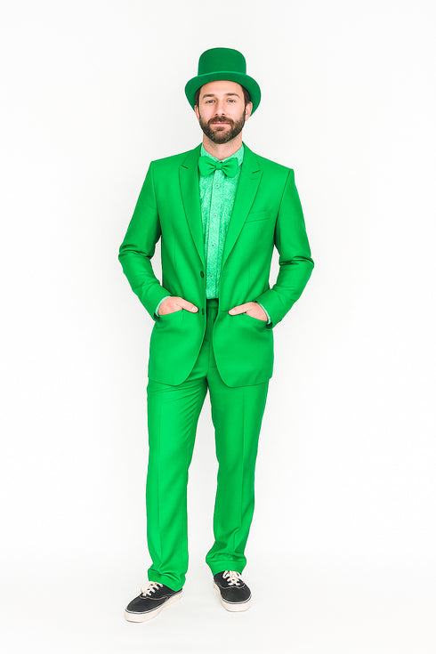 Vibrant Green Costume Suit with Matching Hat – Bold Party & Event Wear