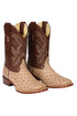 Men's Los Altos Ostrich Skin Wide Square Toe Boots -A