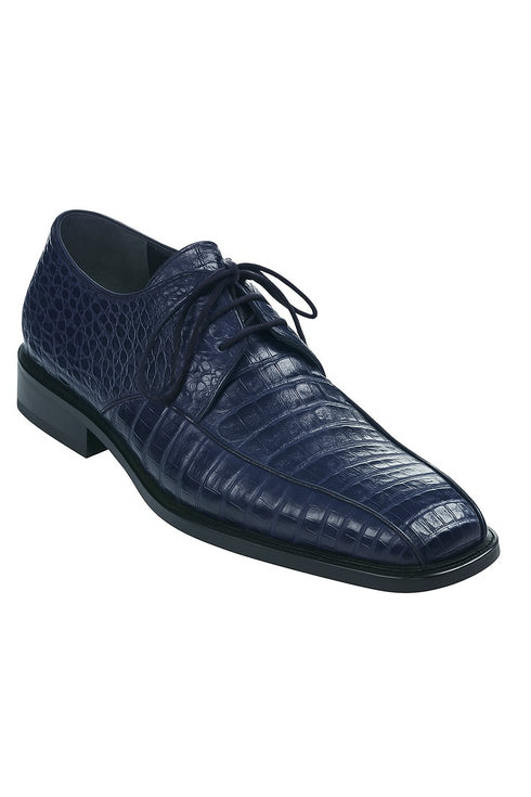 Los Altos Blue  Crocodile Bike Toe Shoes