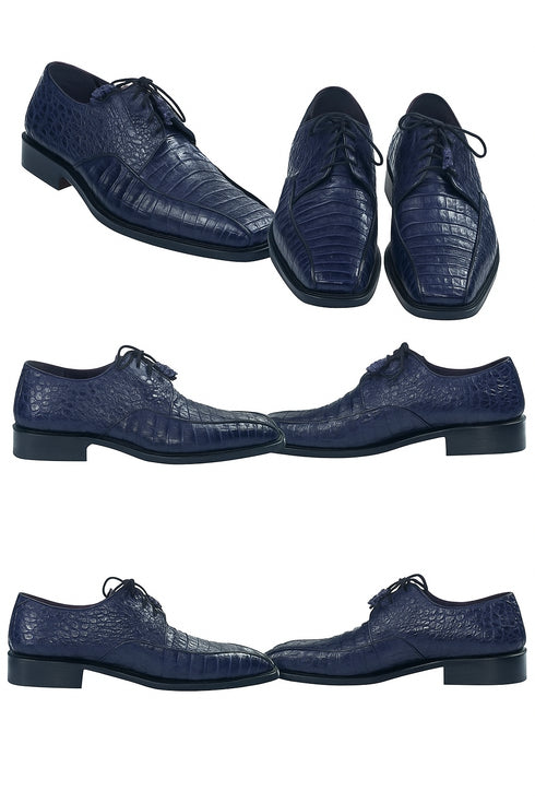 Los Altos Blue  Crocodile Bike Toe Shoes