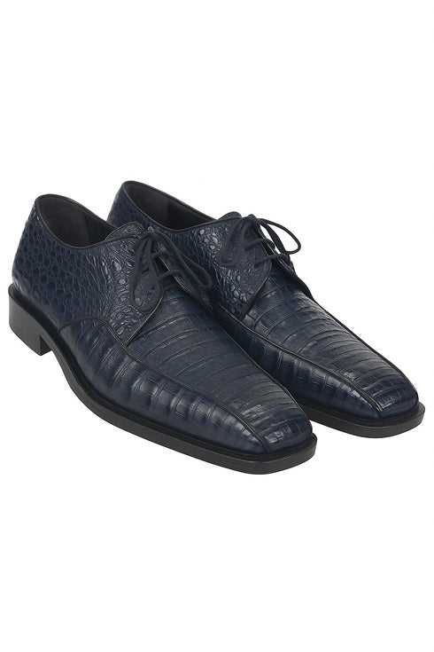 Los Altos Blue  Crocodile Bike Toe Shoes