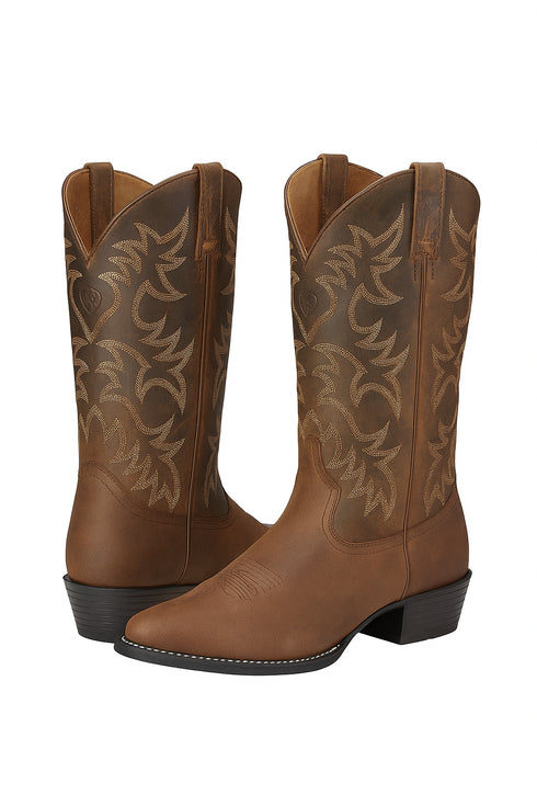 Ariat Men's Heritage R Toe Distressed Brown Western Boots