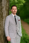 Men's 2pc Summer Seersucker Modern Fit Suit In Black Pinstripe