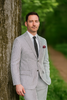 Men's 2pc Summer Seersucker Modern Fit Suit In Black Pinstripe
