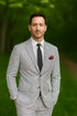 Men's 2pc Summer Seersucker Modern Fit Suit In Black Pinstripe