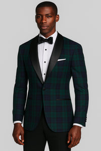 Plaid Dinner Jacket - Green Tartan Sportcoat