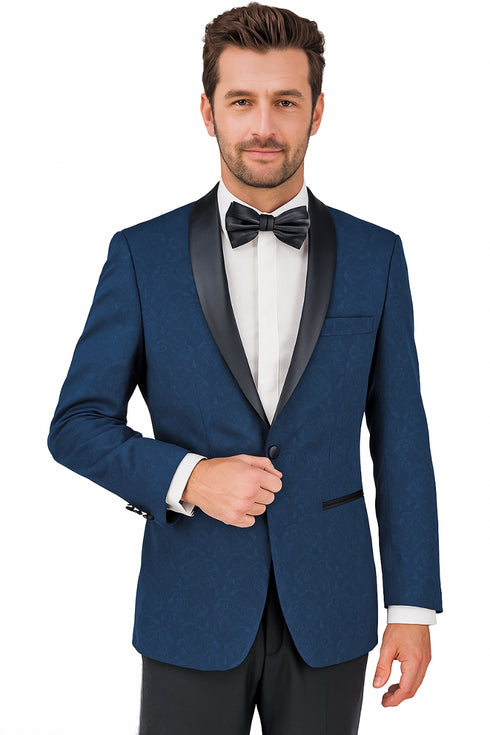 Shawl Paisly Tuxedo by Giorgio Fiorelli in Burgundy, Gray, Blue