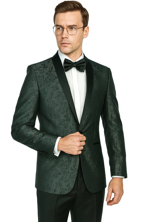 Shawl Paisly Tuxedo by Giorgio Fiorelli in Burgundy, Gray, Blue