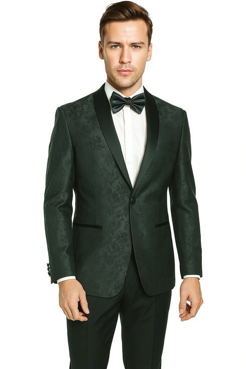 Shawl Paisly Tuxedo by Giorgio Fiorelli in Burgundy, Gray, Blue