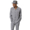 Grey 2-Piece Solid Long Sleeve Walking Suit