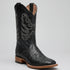 Mens White Diamond Boot Men's Black Hand-Tooled Western Boots Square Toe
