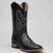 Men's White Diamonds Boots Black Hand-Tooled Western Boots Square Toe