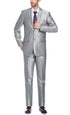 Gray Regular Fit Sharkskin Italian Styled 2 Piece Suit