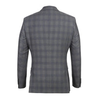 English Laundry Collection - 2 Piece Slim Fit Gray Plaid Notch Lapel Suit