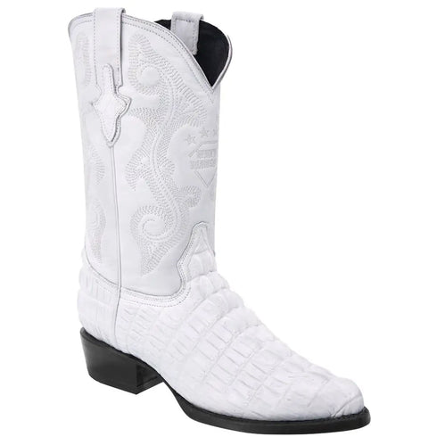 White Crocodile print cowboy boots