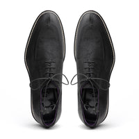 Zelli Campo Sueded Goatskin Lace-up Blucher Shoes in Black