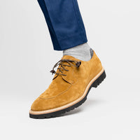 Zelli Campo Suede Goatskin Blucher Lace-up Shoes in Tobacco
