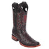 black cherry Ostrich Boots Square Toe