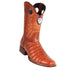 cognac caiman square toe boots