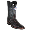 Caiman Belly Boots Square Toe - Black Cherry