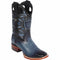 Mens Ostrich Belly Blue Cowboy Boot