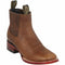 Mens Brown Square Toe Ankle Boots